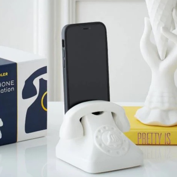 Jonathan Adler Smartphone Docking Station Porcelain High-Gloss White Finish - Picture 2 of 9